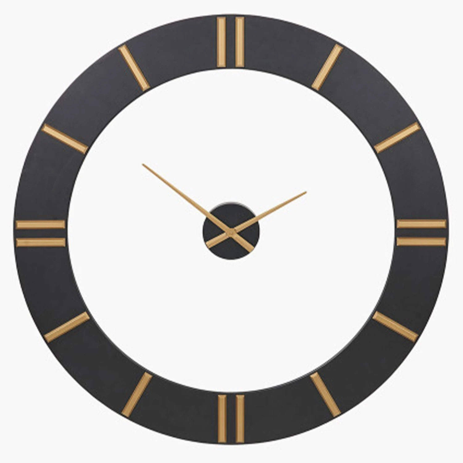 Black And Gold 2 Piece Open Wall Clock 1 Black And Gold 2 Piece Open Wall Clock
