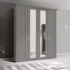 Cannes Grey 200cm 4 Door Wardrobe