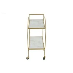 Allora 2 White Marble Tier Gold Drinks Trolley -Housing Units Furniture Store 7eb84dbf4efd78b065e40eb843b38d00