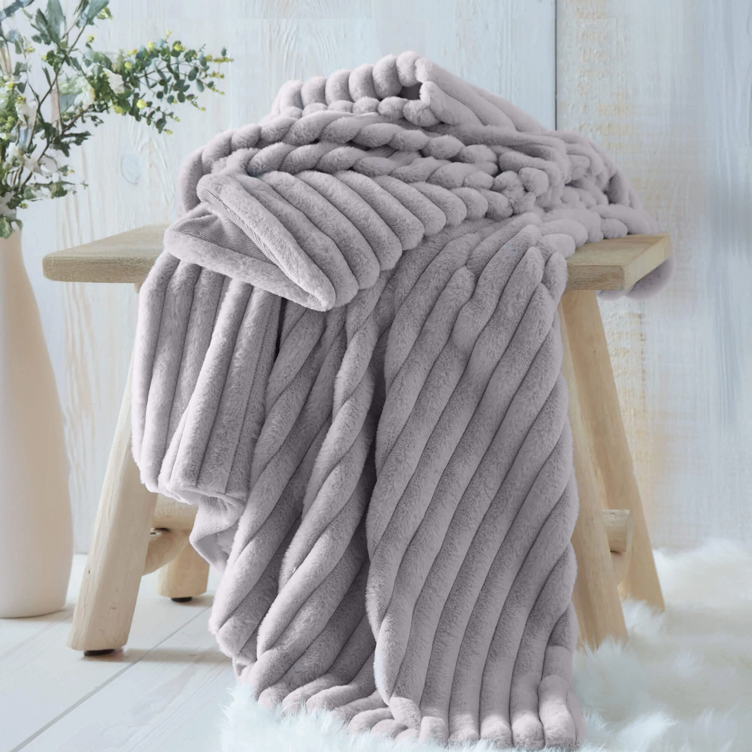 Morritz Grey Faux Fur Throw 1 Morritz Grey Faux Fur Throw