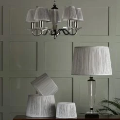 Laura Ashley Hemsley Silver Pleated 30cm Shade
