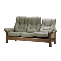 Stressless Windsor High-Back 3 Seater Recliner Sofa In Paloma Shadow Green & Walnut -Housing Units Furniture Store 80bfd07a3f495a3de408b4d151988073