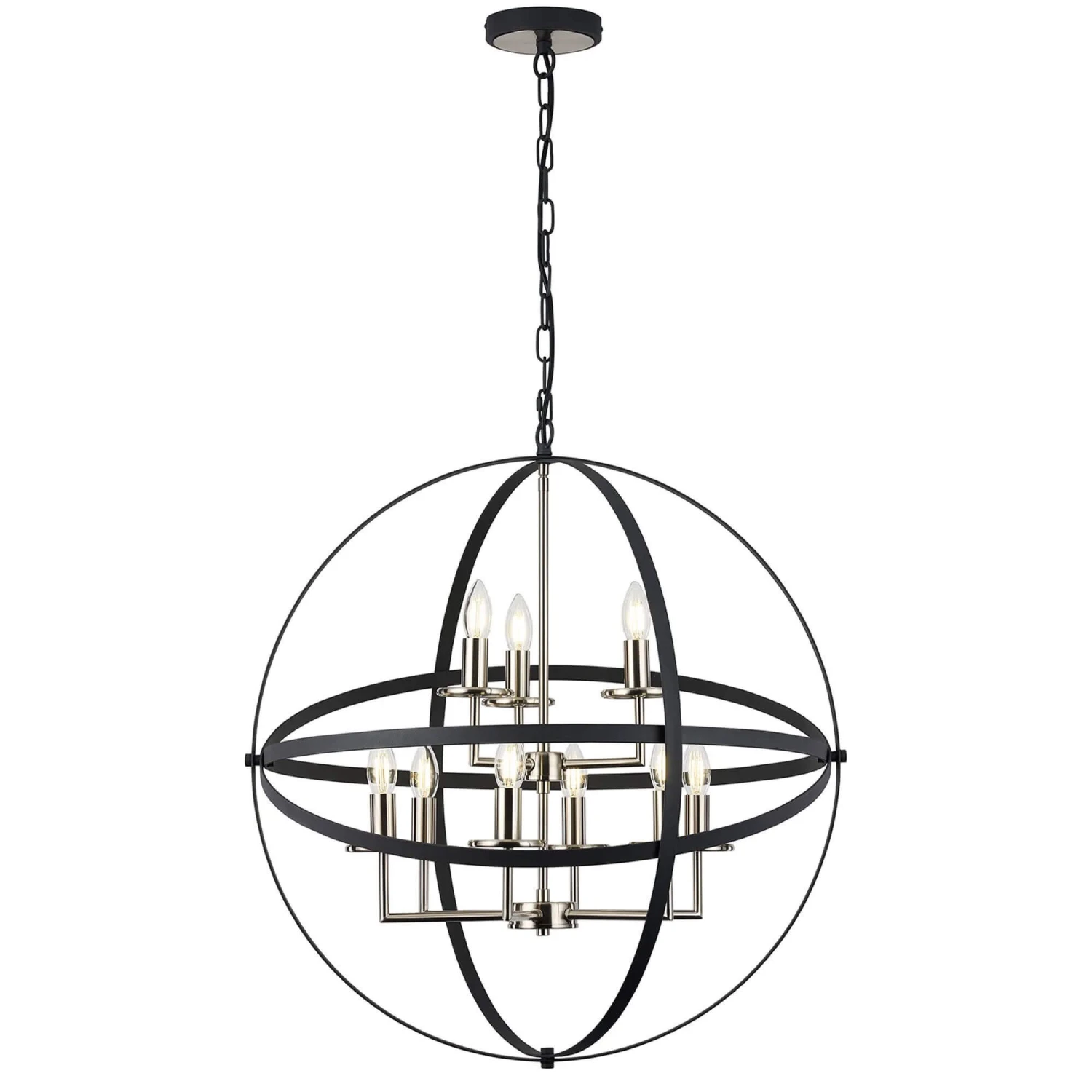 Dario Anthracite & Nickel 9 Light Pendant 3 Dario Anthracite & Nickel 9 Light Pendant - Image 3