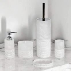 Bianco Ivory White Resin Bathroom Collection