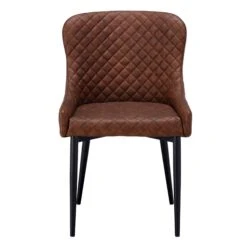 Java Reclaimed Teak 130cm Round Dining Table & 4 Toby Brown Faux Leather Chairs -Housing Units Furniture Store 8240a01852849c83a57ba907e663d432