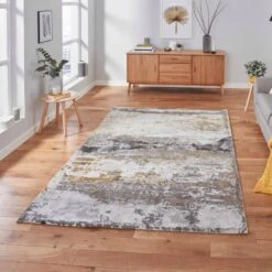 Craft Grey & Ochre Abstract Rug Collection