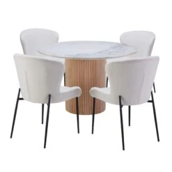 Rochelle 120cm Round Mango Wood & Marble Dining Table -Housing Units Furniture Store 830b0898c8092cc272c65d6d2f2de729
