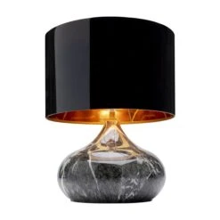 Mamo Deluxe Grey Table Lamp With Black Shade -Housing Units Furniture Store 8378aecfaf694fbed979da02730f4b8b