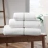 White Satin Stitch Bath Sheet