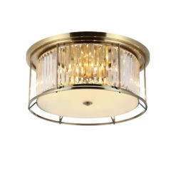 Samraat Antique Brass & Crystal 6 Light Flush Ceiling Light -Housing Units Furniture Store 83a63b596511e343b4f280b87069aaab 1