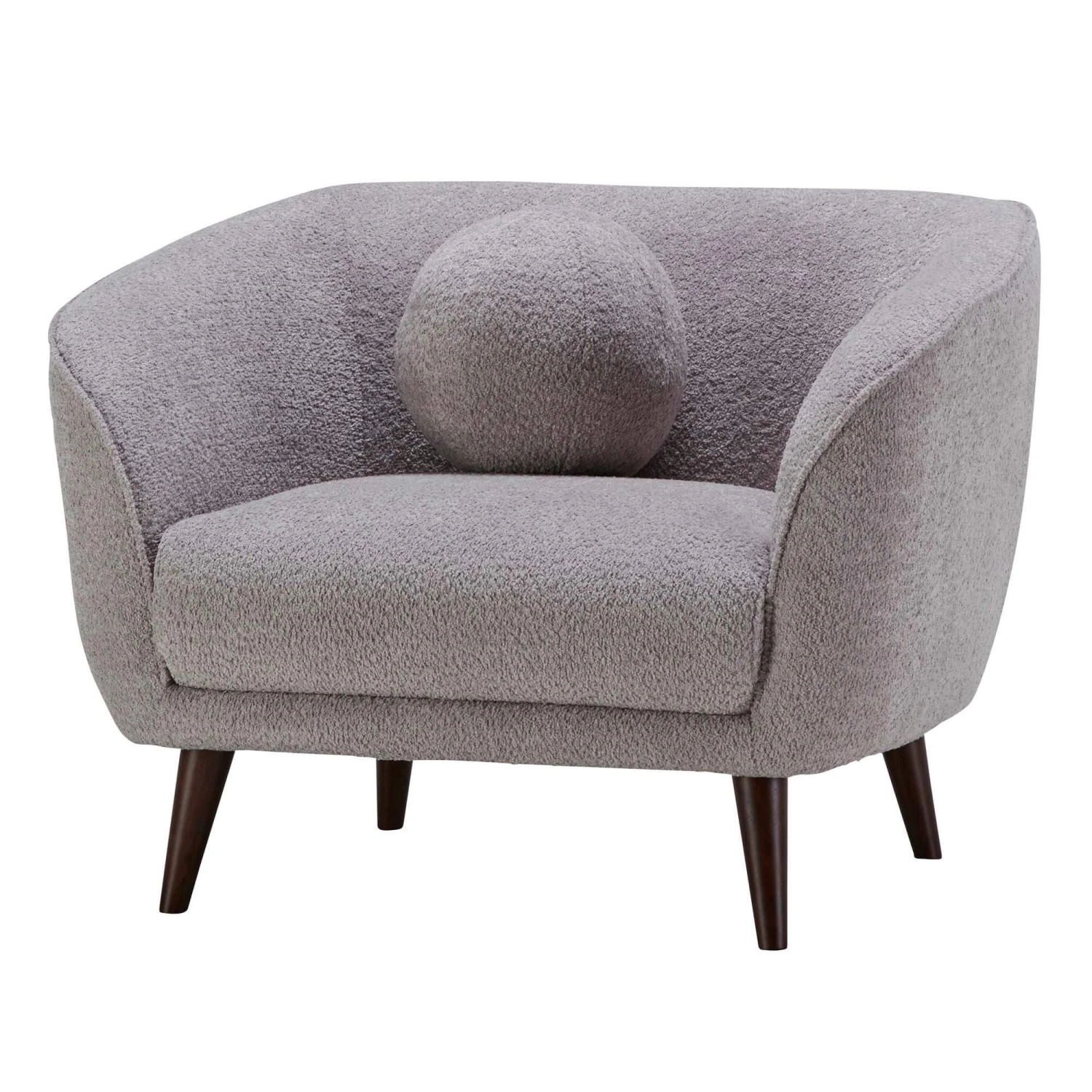 Adrienne Grey Boucle Fabric Armchair 3 Adrienne Grey Boucle Fabric Armchair - Image 3