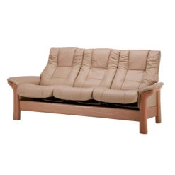 Stressless Windsor High-Back 3 Seater Recliner Sofa In Paloma Beige & Oak -Housing Units Furniture Store 83aa82fc8252e4ac32d54086e177be2b