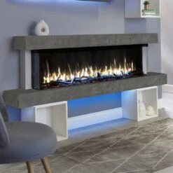 Cento Slim 2000 Dark Grey Slate Electric Fireplace