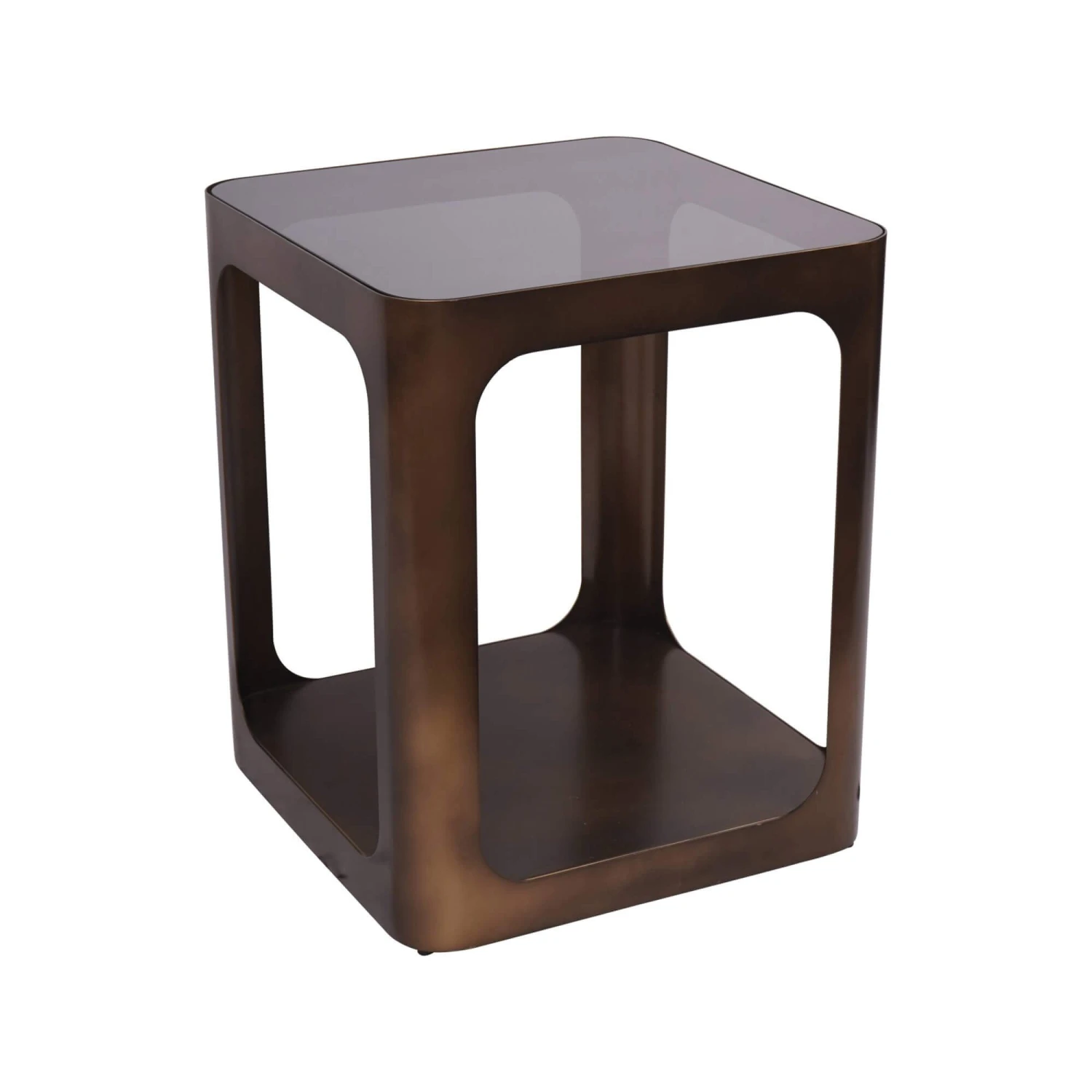 Libra Thorpe Metal Square Side Table With Glass Top 2 Libra Thorpe Metal Square Side Table With Glass Top - Image 2