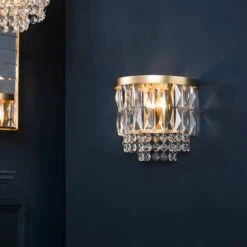 Laura Ashley Rhosill Matt Gold & Crystal Wall Light