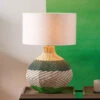 Designers Guild Brera Emerald Green Large Rattan Table Lamp
