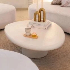 Basilia White Curved Coffee Table