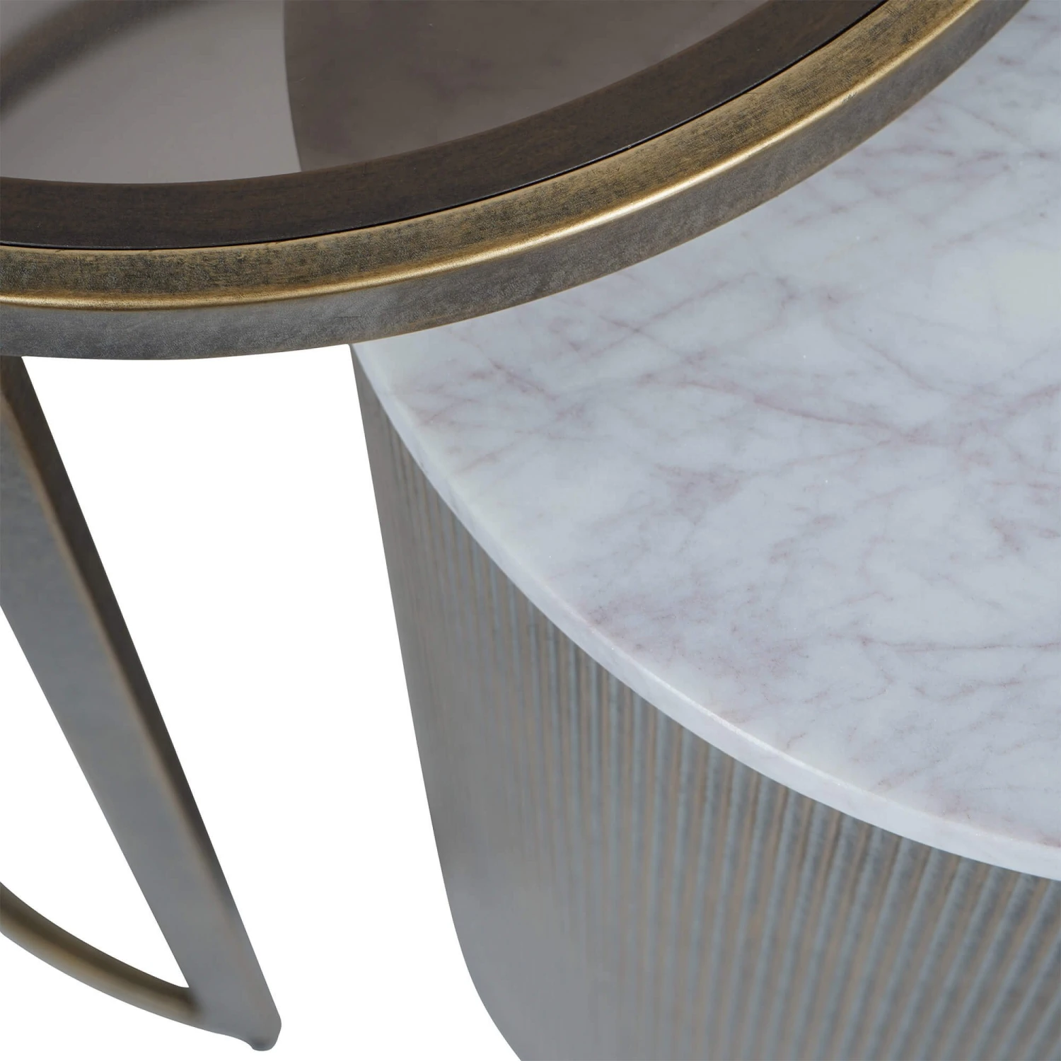 Libra Belvedere Aged Gold Nesting Side Tables 5 Libra Belvedere Aged Gold Nesting Side Tables - Image 5