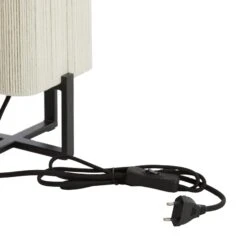 Wyn Square Black 39cm Table Lamp With Cream Rope Shade -Housing Units Furniture Store 862664ec9a31aae66dabd63c2ffd0cd3