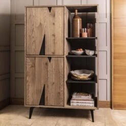 Monreale Brushed Solid Oak Display Cabinet