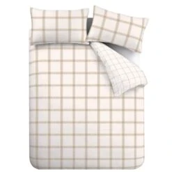 Oxton Check Natural Bedding Collection -Housing Units Furniture Store 86db939523a4a4119e45acd49fbbbc2c