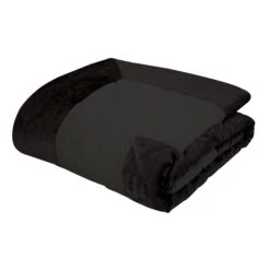 Catherine Lansfield Lattice Velvet Black Bedspread -Housing Units Furniture Store 87754f968191c0d8f924d991df72e345