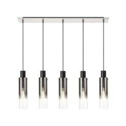 Chelsea Slim Satin Black & Smoked 5 Light Bar Pendant -Housing Units Furniture Store 87819fa0b216dea0984e2eb8458c6862