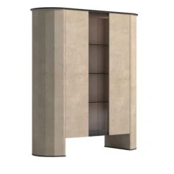Santori Rounded 2 Door Tall Cream Display Cabinet -Housing Units Furniture Store 87d0b3c092befedffa078cac0c508211