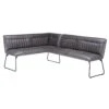 Clarence Grey Faux Leather Right-Hand Corner Dining Bench
