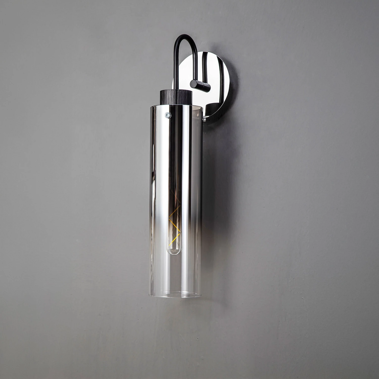 Chelsea Slim Black & Smoke Glass Fade Single Wall Light 4 Chelsea Slim Black & Smoke Glass Fade Single Wall Light - Image 4