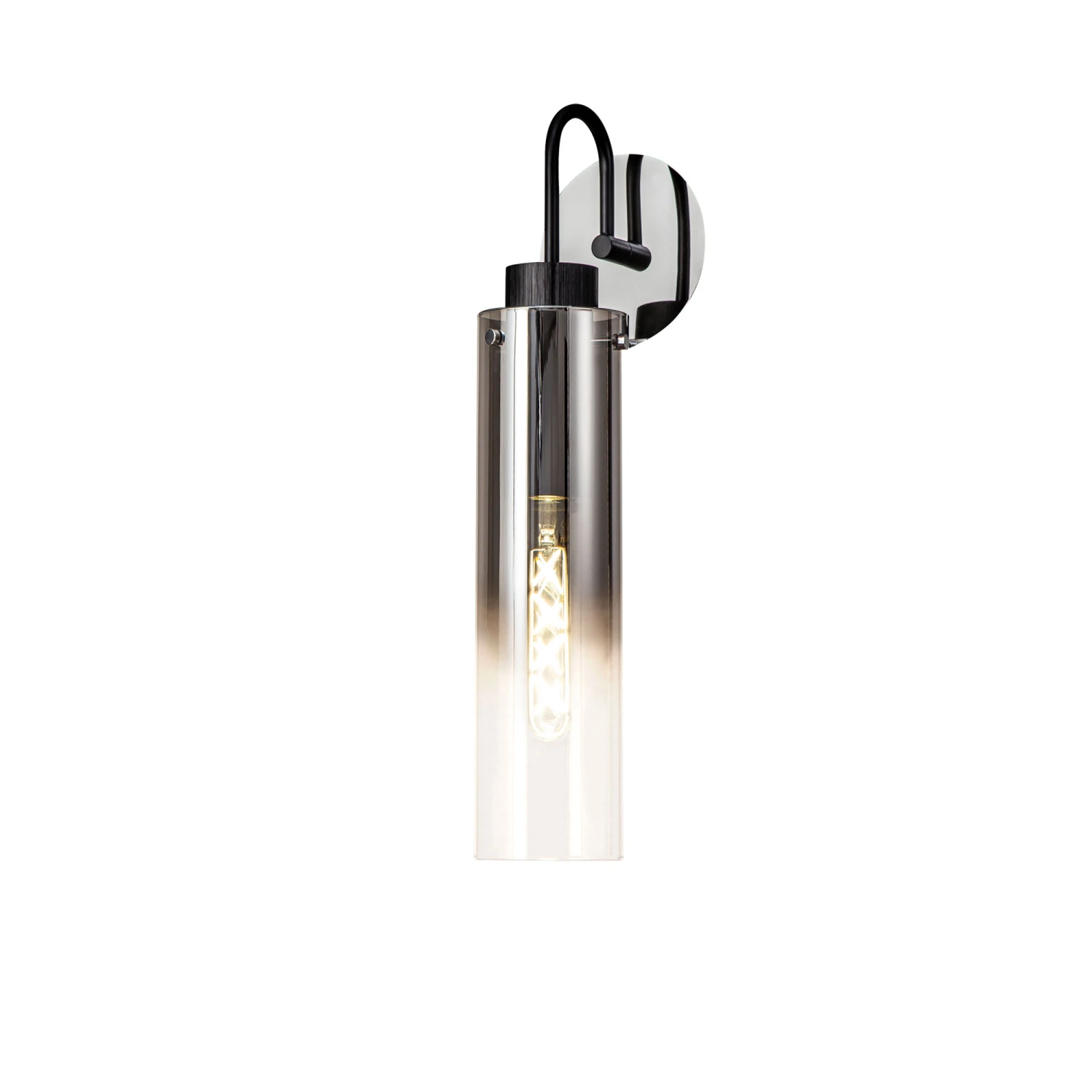 Chelsea Slim Black & Smoke Glass Fade Single Wall Light 2 Chelsea Slim Black & Smoke Glass Fade Single Wall Light - Image 2