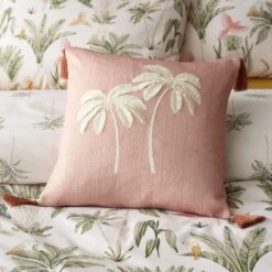Catherine Lansfield Paradiso Palm 45cm X 45cm Clay Cushion