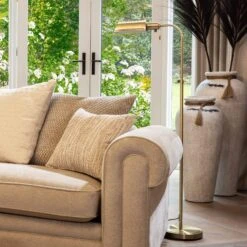 Pharmacy Aged Brass Floor Lamp