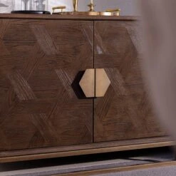 Olivia James Hemingway Mahogany Oak & Gold 2 Door Sideboard -Housing Units Furniture Store 8a3ed347cfc75fe6151562858b7afcfa