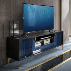 Celeste High Gloss Cobalt Blue TV Unit