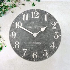 Thomas Kent Arabic Grey Outdoor Wall Clock