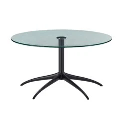 Stressless Large Urban Star Matt Black & Glass Side Table