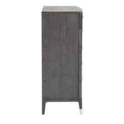 Davina Ebony 5 Drawer Tall Chest With Gold Handles 5 Davina Ebony 5 Drawer Tall Chest With Gold Handles -Housing Units Furniture Store 8c5304448bd9da6ebe7ee165ac160c0a