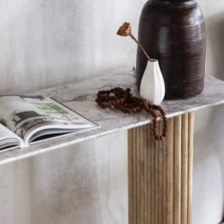 Rochelle Mango Wood & Marble Console Table -Housing Units Furniture Store 8cf118a924949d7e37951544c4e23e4b