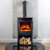 Flametek Alto T3 Tall Log Effect 3 Sided Electric Steel Stove