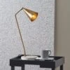 Designers Guild Pavonazzo Brushed Brass & White Terrazzo Desk Lamp