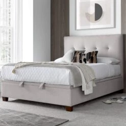 Willow Maskat Clay 150cm Kingsize Ottoman Bed