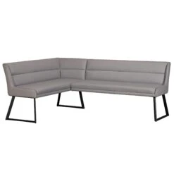 Deco Grey Faux Leather Corner Dining Bench (Right)