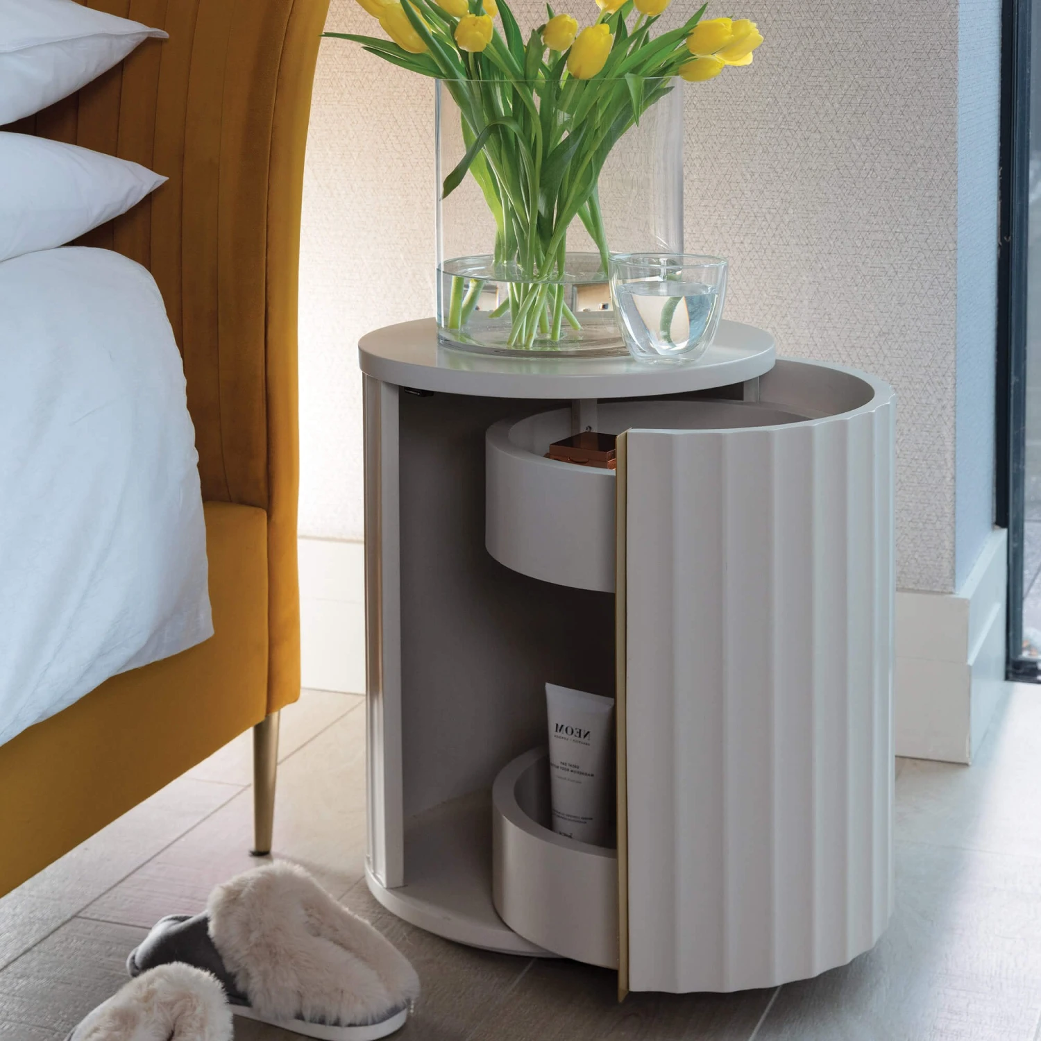 Lisette Ivory Right Bedside Table 2 Lisette Ivory Right Bedside Table - Image 2