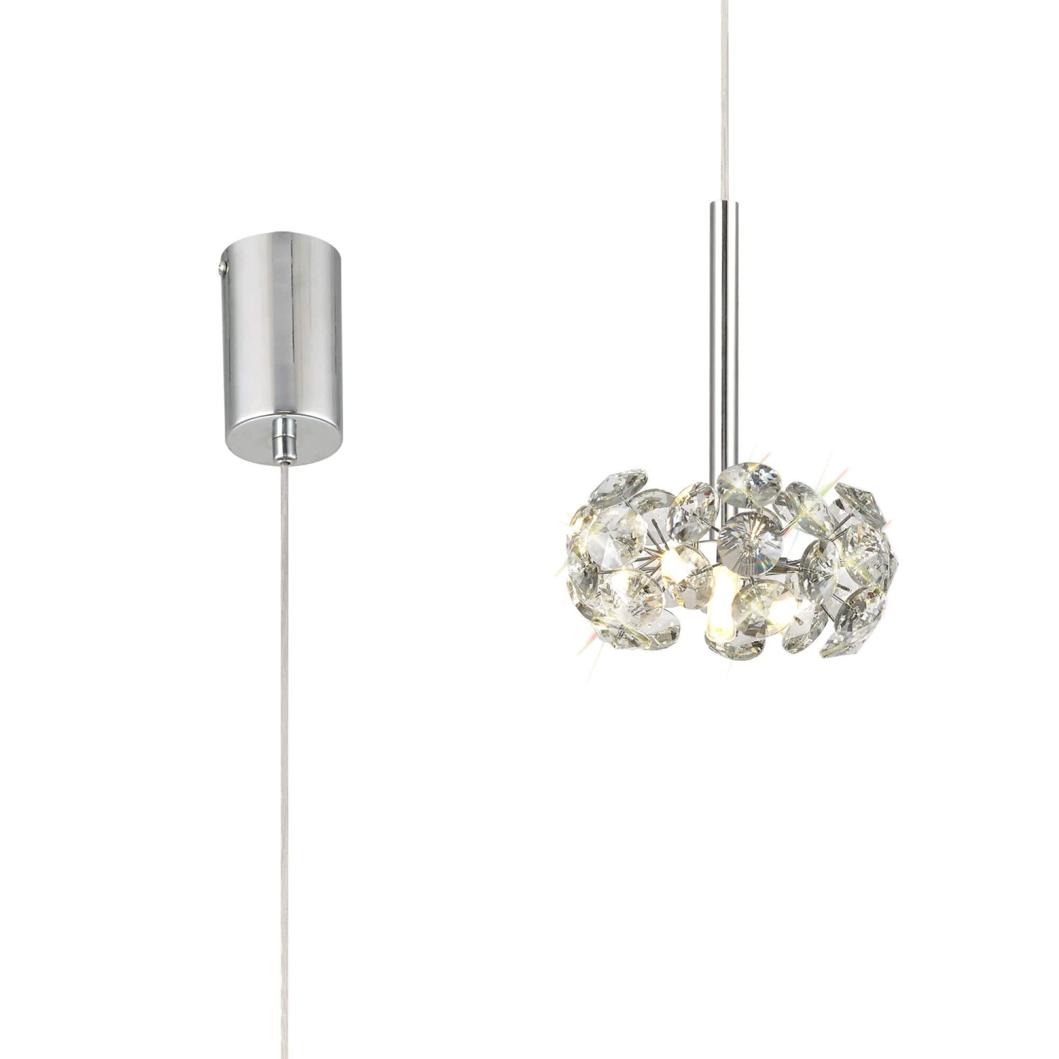Avezza Chrome And Crystal Single Pendant Light 2 Avezza Chrome And Crystal Single Pendant Light - Image 2