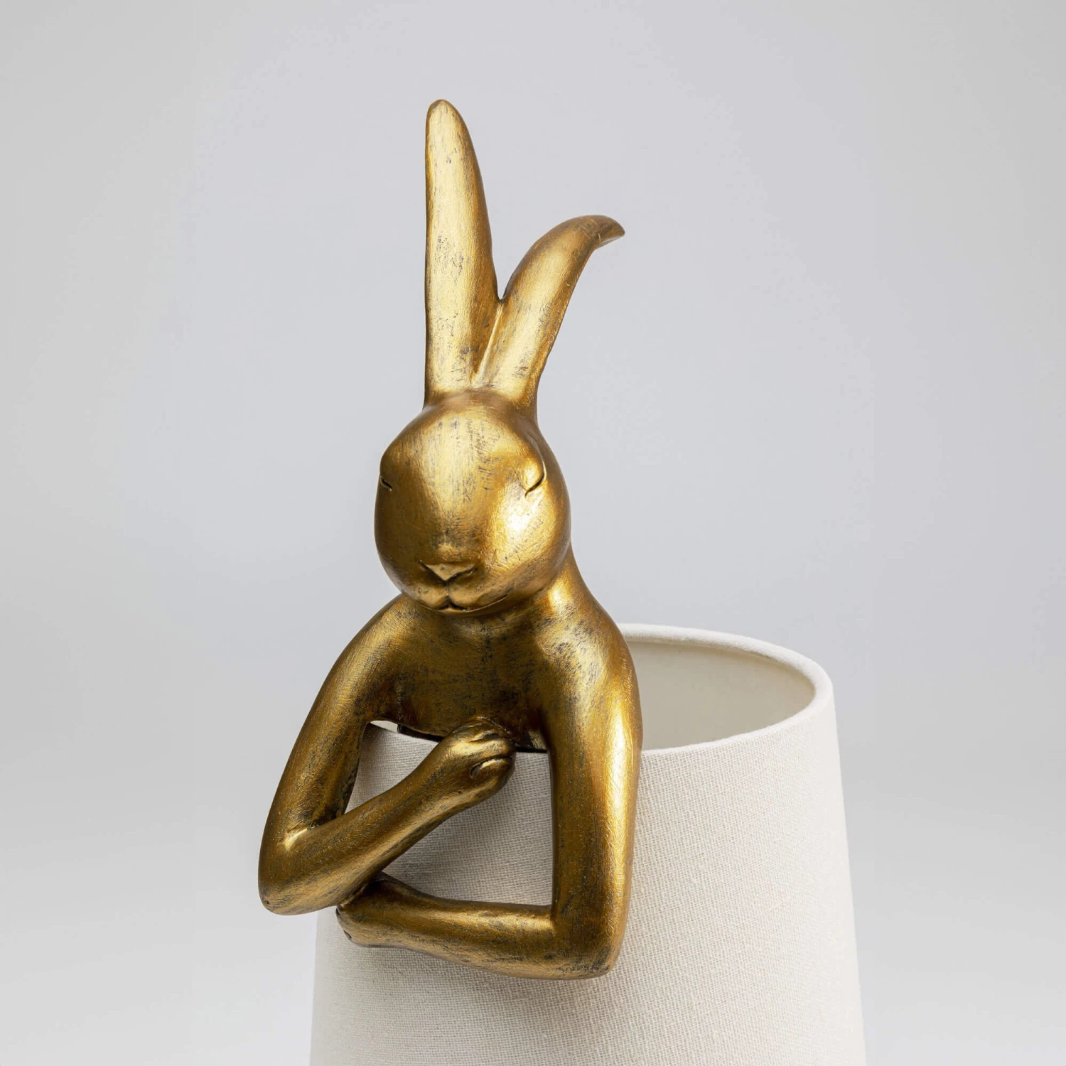 Gold Modest Rabbit 50cm Table Lamp With White Shade 8 Gold Modest Rabbit 50cm Table Lamp With White Shade - Image 8