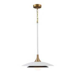 Quintiesse Welsh 46cm White And Gold Pendant Light