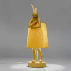 Cream Modest Rabbit 50cm Table Lamp With Peach Shade -Housing Units Furniture Store 90652b77a340138f4ec1bcb7adf57448