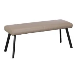 Porto Taupe Faux Leather Dining Bench