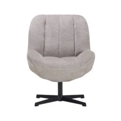 Zara Natural Fabric Accent Swivel Chair